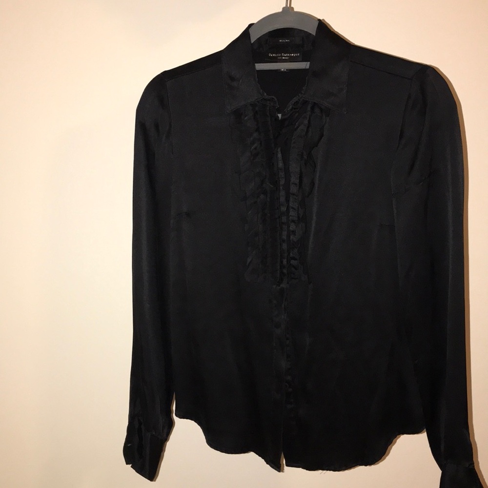 Behnaz Sarafpour Black Silk Blouse